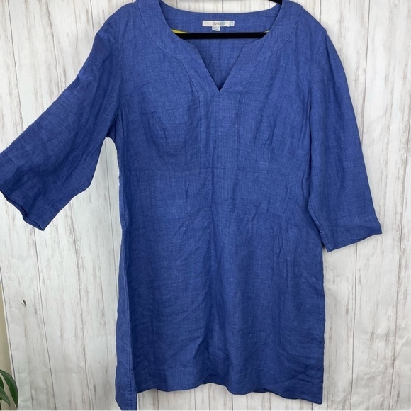 Anthropologie Boden 100% linen blue shift dress US20 - Picture 1 of 6